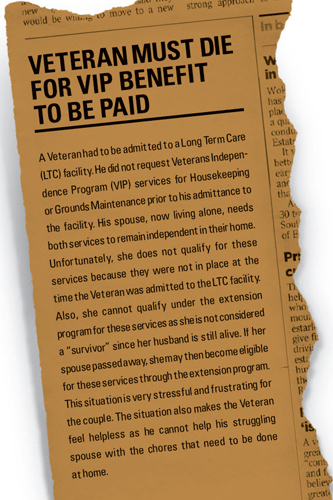 Veteran must die for vip benefit to be paid