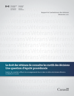 Rapport de l’ombudsman des vétérans - Le droit des vétérans de connaître les motifs des décisions : Une question d’équité procédurale
