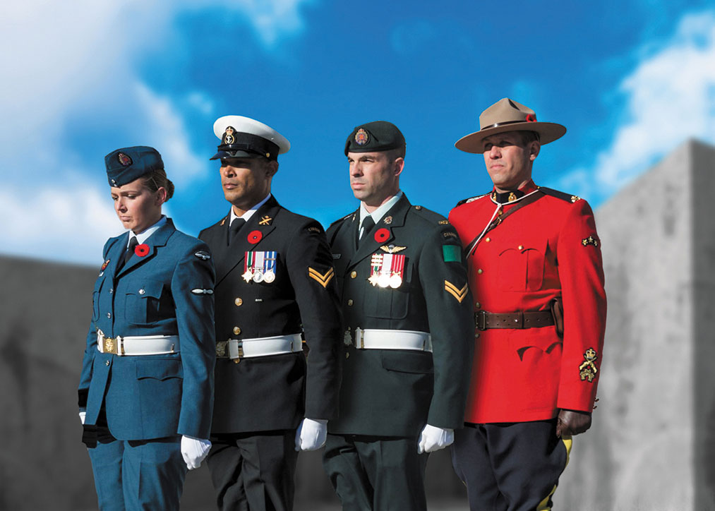 Photo de vétérans des Forces armées canadiennes et de la GRC