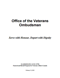 Serve with Honour Depart with Dignity: An Administrative Review of the Funeral and Burial Assistance Program for Veterans Affairs Canada
