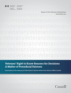 Veterans' Right to Know Reasons for Decisions: A Matter of Procedural Fairness