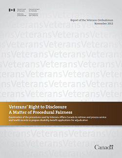 Veterans' Right to Disclosure - A Matter of Procedural Fairness