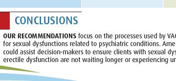 Adjudication of Sexual Dysfunction Claims